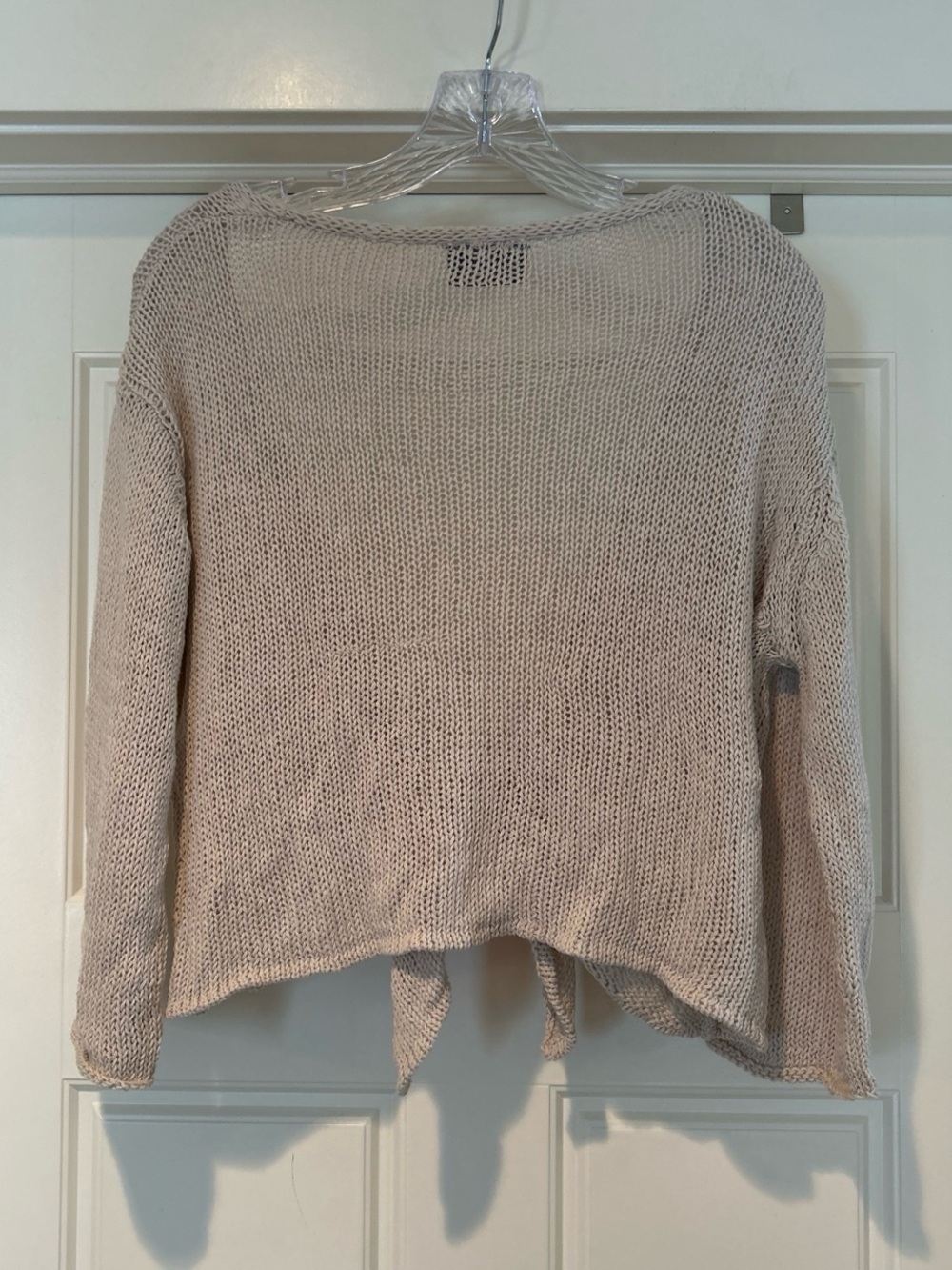 Wooden Ships Beige Tie-Front Open Knit Sweater - Picture 5 of 6